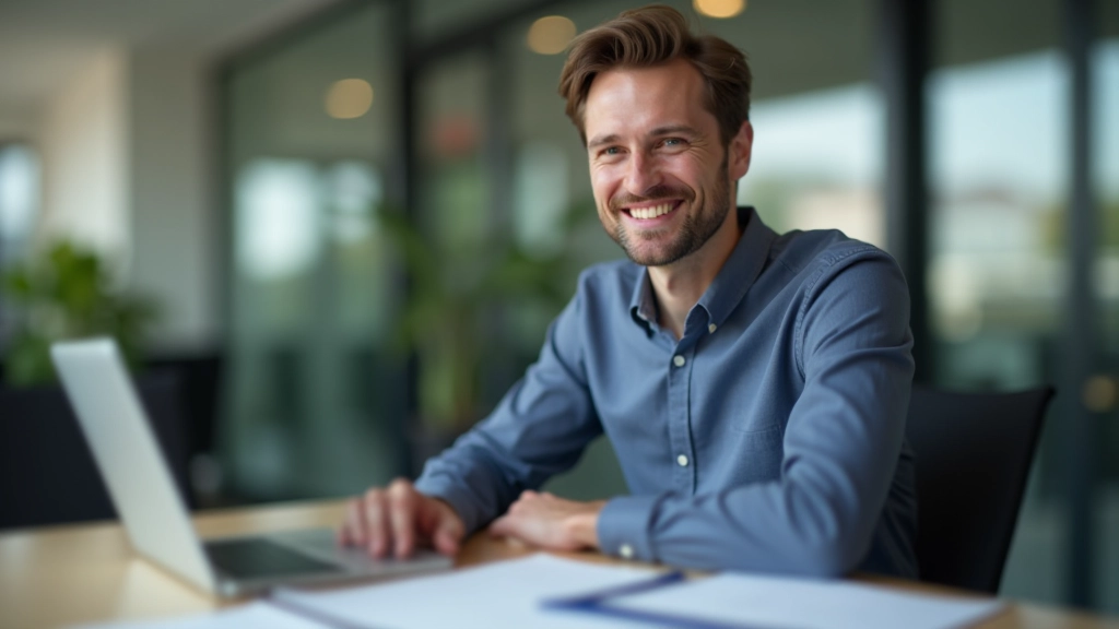 Profesionální poradce v kanceláři, pojistný plán a dokumenty