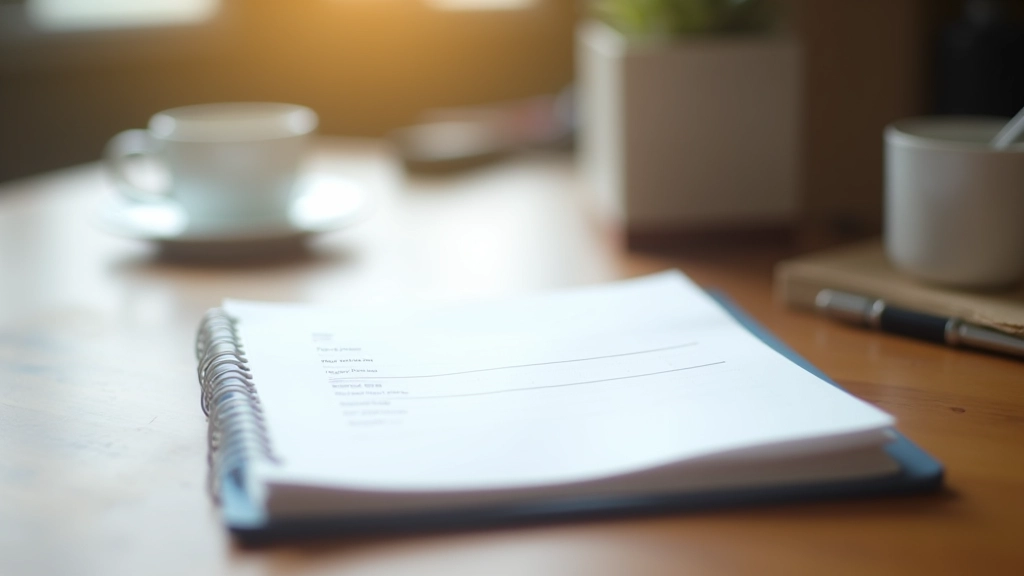 Domácnost se zápisem inventury, seznam věcí k pojištění